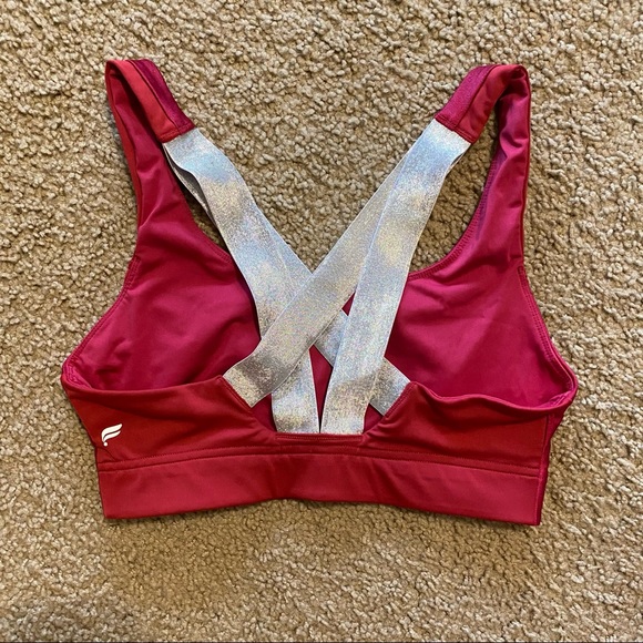 Fabletics Paige Low Impact Sports Bra Chili Red/Ice Shine Size S - Picture 5 of 5